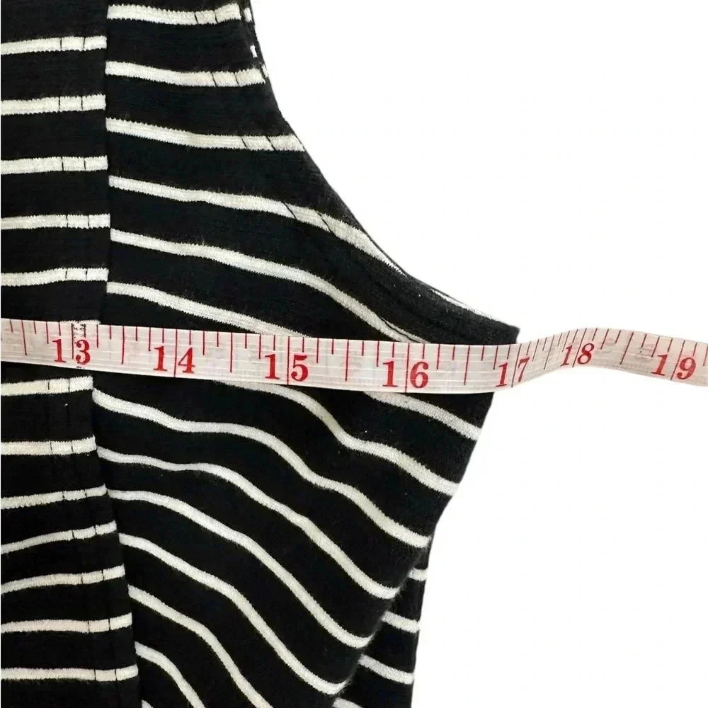 J. Crew Womens Fit Flare Dress Striped Back Zip Cotton Black White Size 8 EUC - Picture 5 of 6